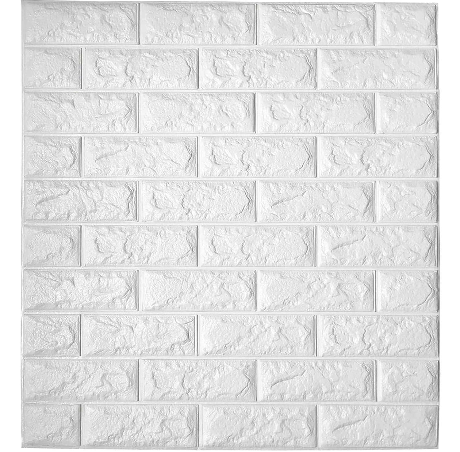 Kendinden Yapışkanlı 3D Tuğla Desenli Boyanabilir Duvar Paneli (58x38 cm)