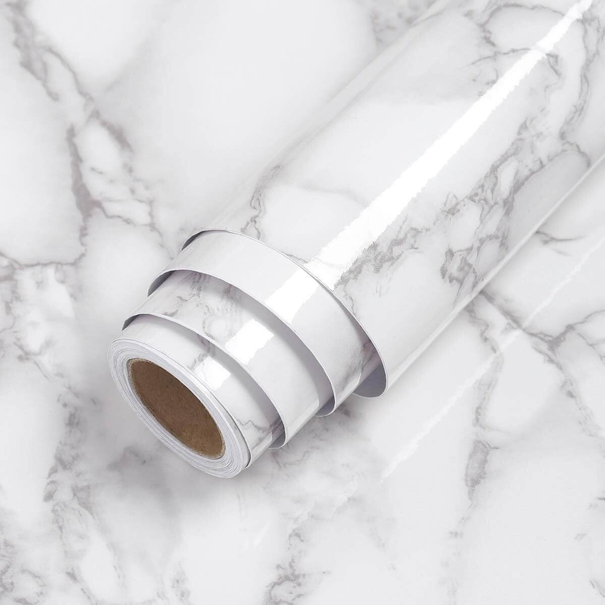 Mermer Desenli Kendinden Yapışkanlı Folyo – Su Geçirmez & Isıya Dayanıklı Kolay Uygulama (60cm Genişliği 5 Metre Uzunluğunda)