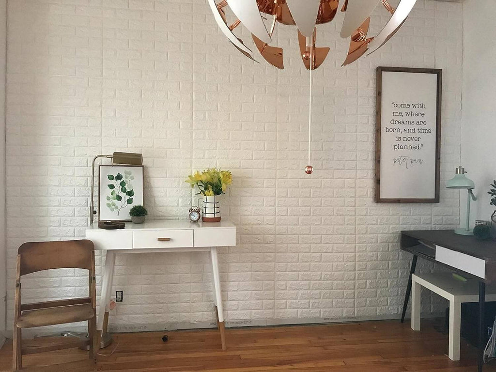 Kendinden Yapışkanlı 3D Tuğla Desenli Boyanabilir Duvar Paneli (58x38 cm)